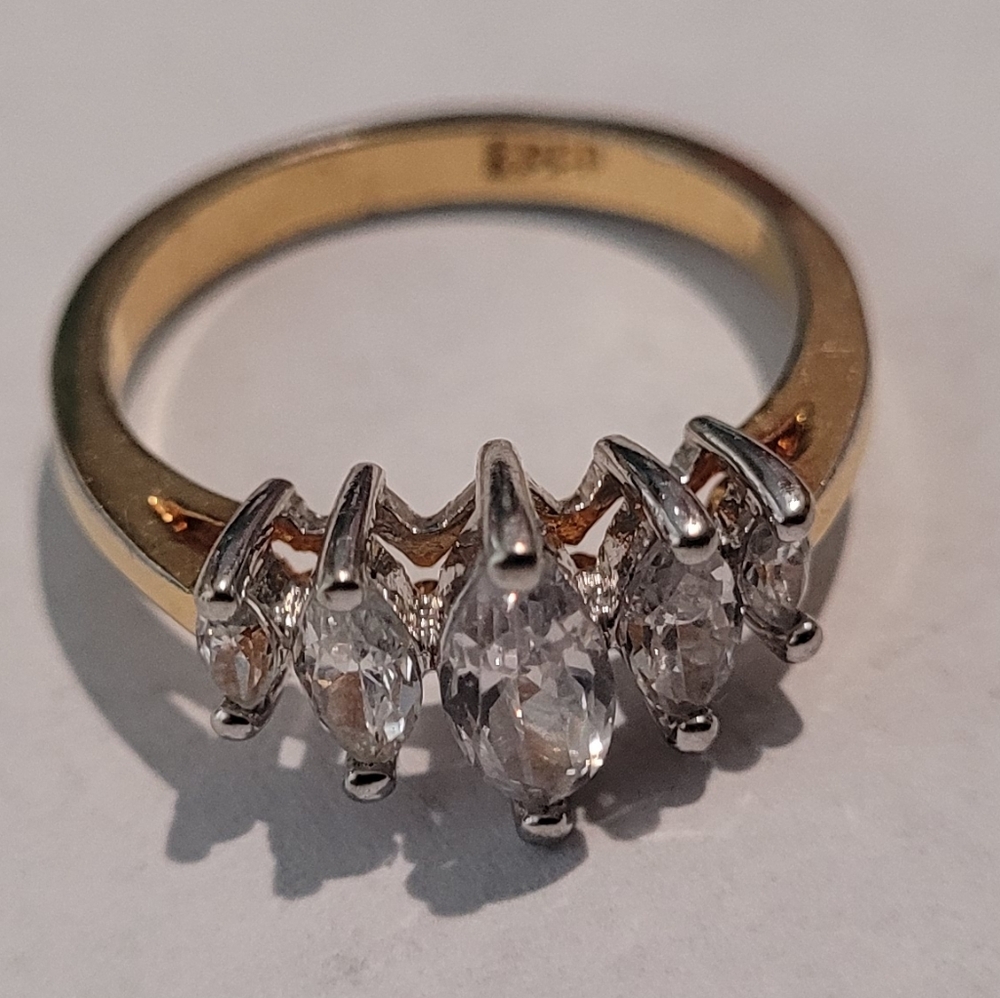 5 Stone Wedding  Ring Gold Plated?